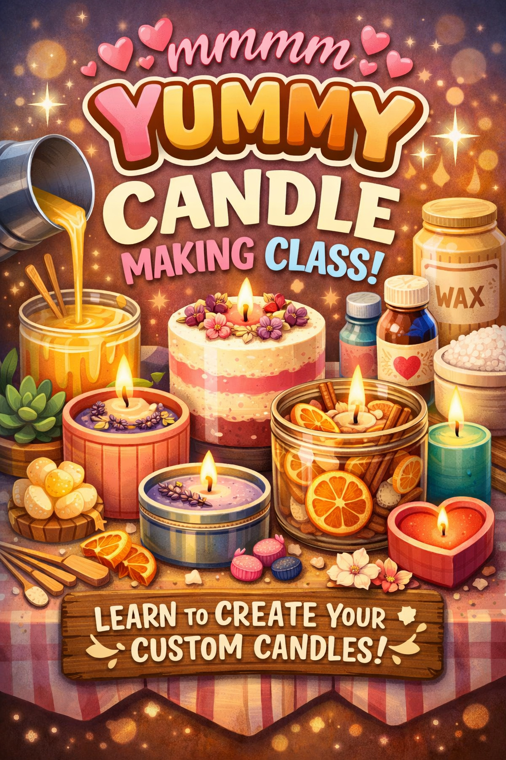 We come to you: Candle Making Class/Party for a group of 10